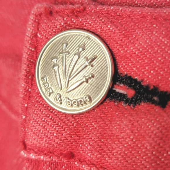 Rag & Bone Bull Red Denim Skirt Size 29. #260 - Picture 6 of 6